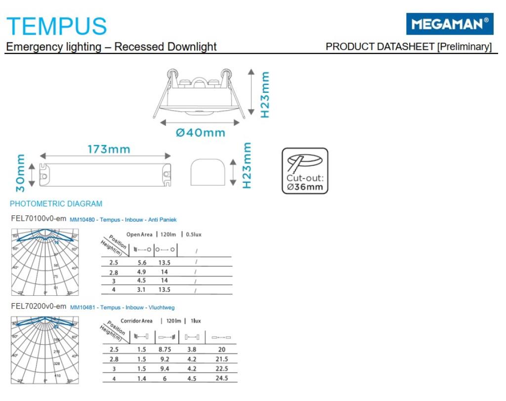 MEGAMAN MM10480 TEMPUS Nood | Noodverlichting MM10480 MEGAMAN MM10480 TEMPUS Nood | Noodverlichting MM10480
