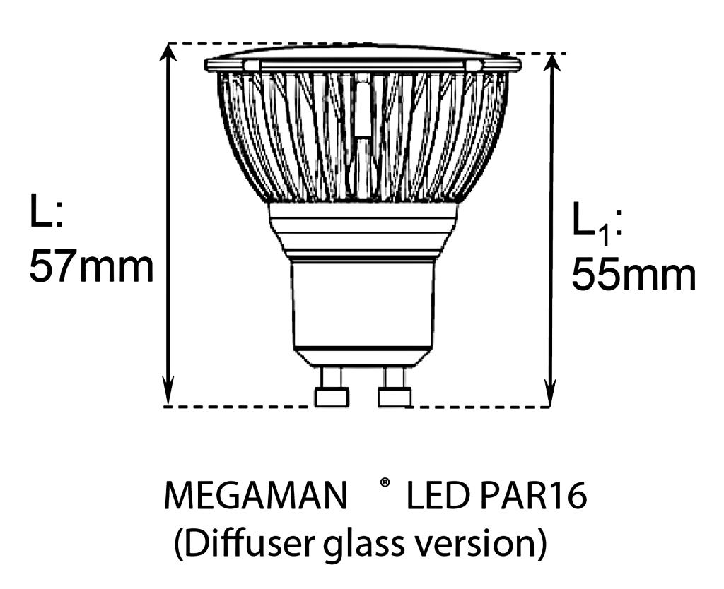 MEGAMAN MM03294 Reflector PAR16 spot | GU10 fitting MM03294 MEGAMAN MM03294 Reflector PAR16 spot | GU10 fitting MM03294